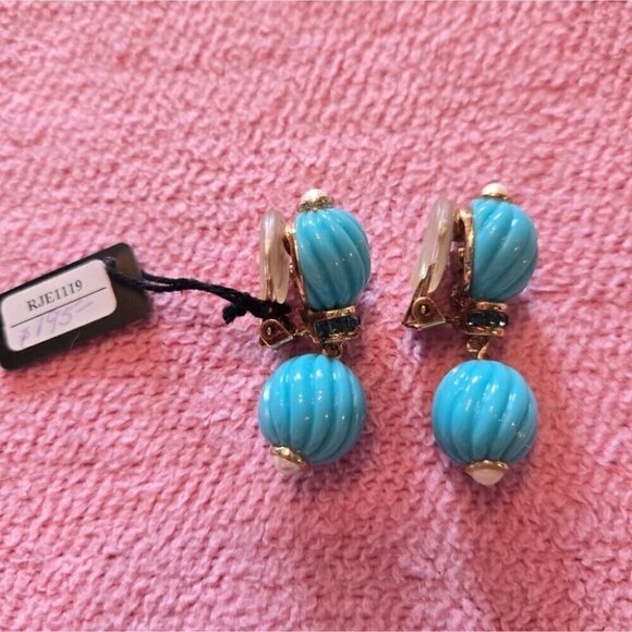 Turquoise Replica Collection Clip-On Earrings - Picture 2 of 4